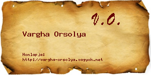 Vargha Orsolya névjegykártya